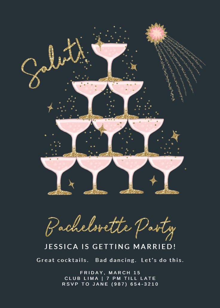 Salut - bachelorette party invitation